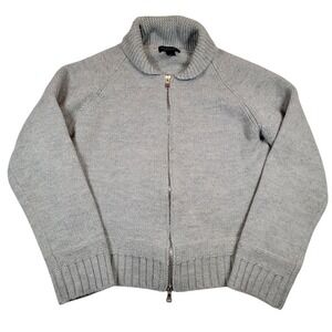 Bloomingdale's The Men's Store Wool Full Zip Sweater‎ Sz XL Gray Knit Heavy